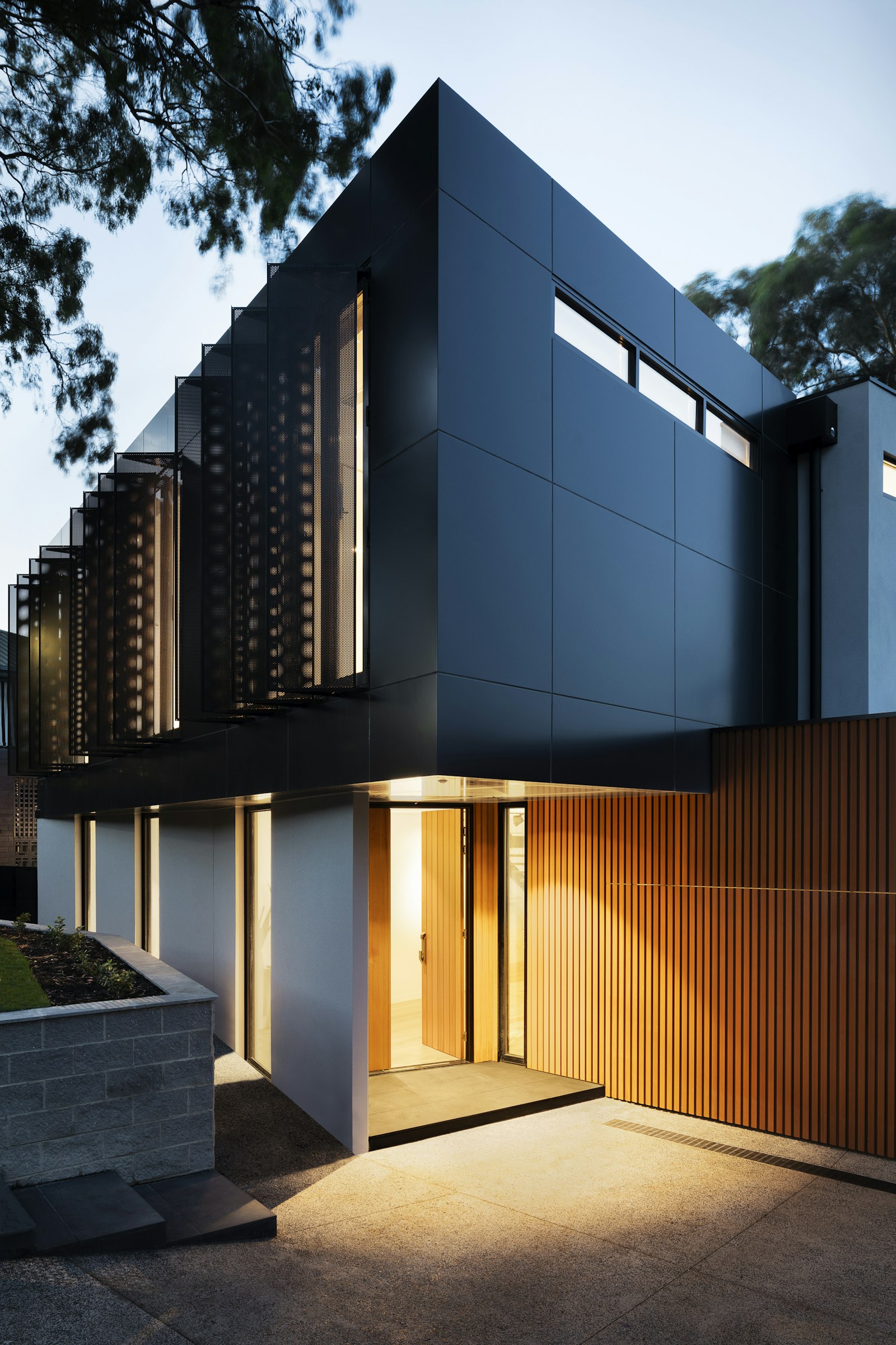 A duplex with a rooftop solar array